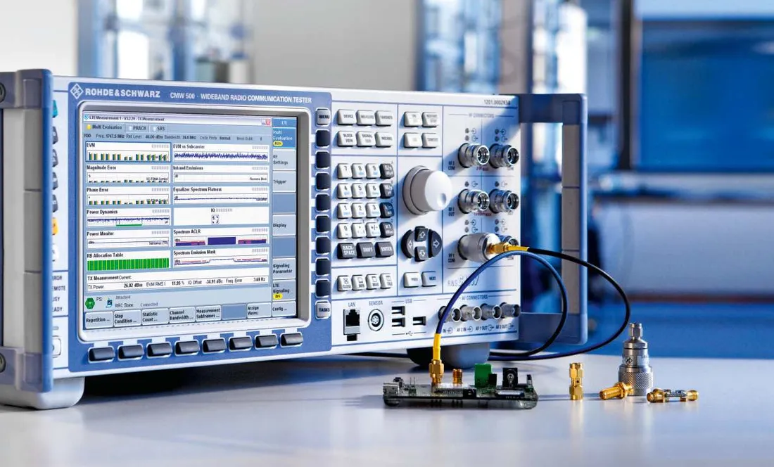 Analizador de comunicaciones RF en banco de ensayos